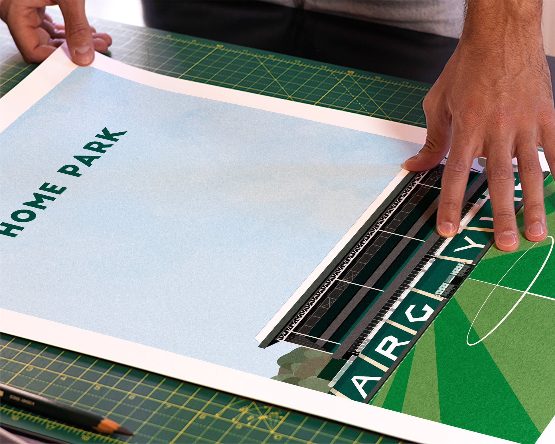 Plymouth Argyle Print - Home Park Stadium Turf Football Art