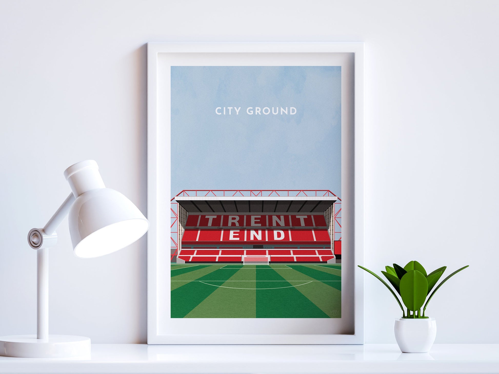 Nottingham Football City Ground Stadium Art Print Turf Football Art