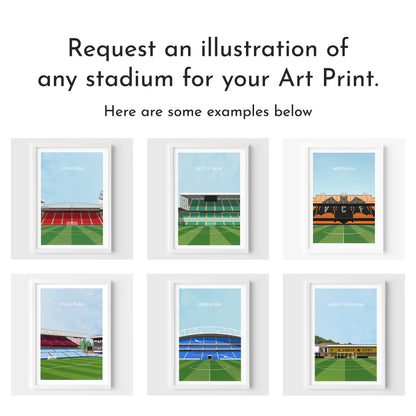 Request ANY Football Stadium Illustration - Contemporary Art Print Turf Football Art