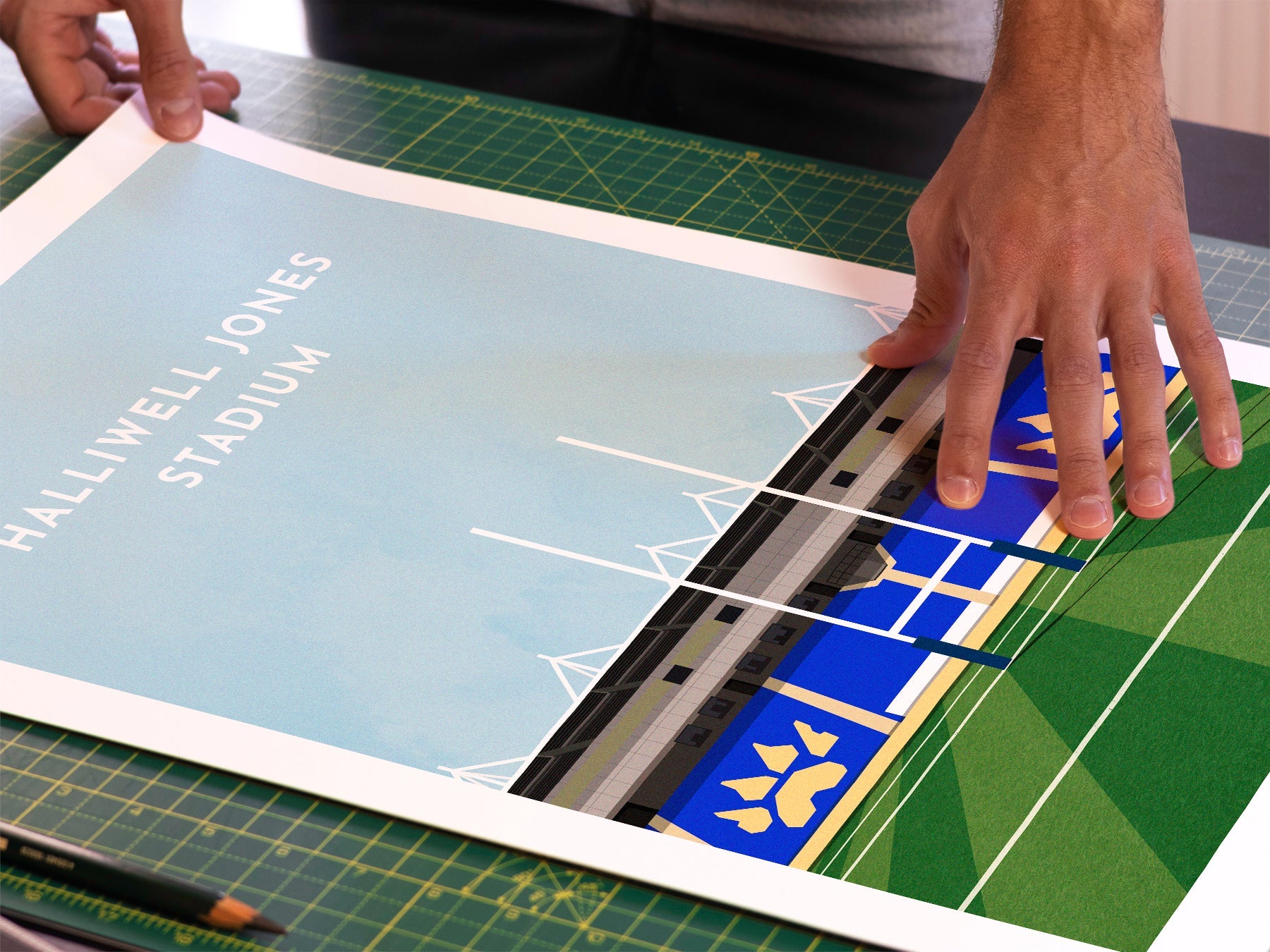 Warrington Rugby Halliwell Jones Stadium Art Print Turf Football Art