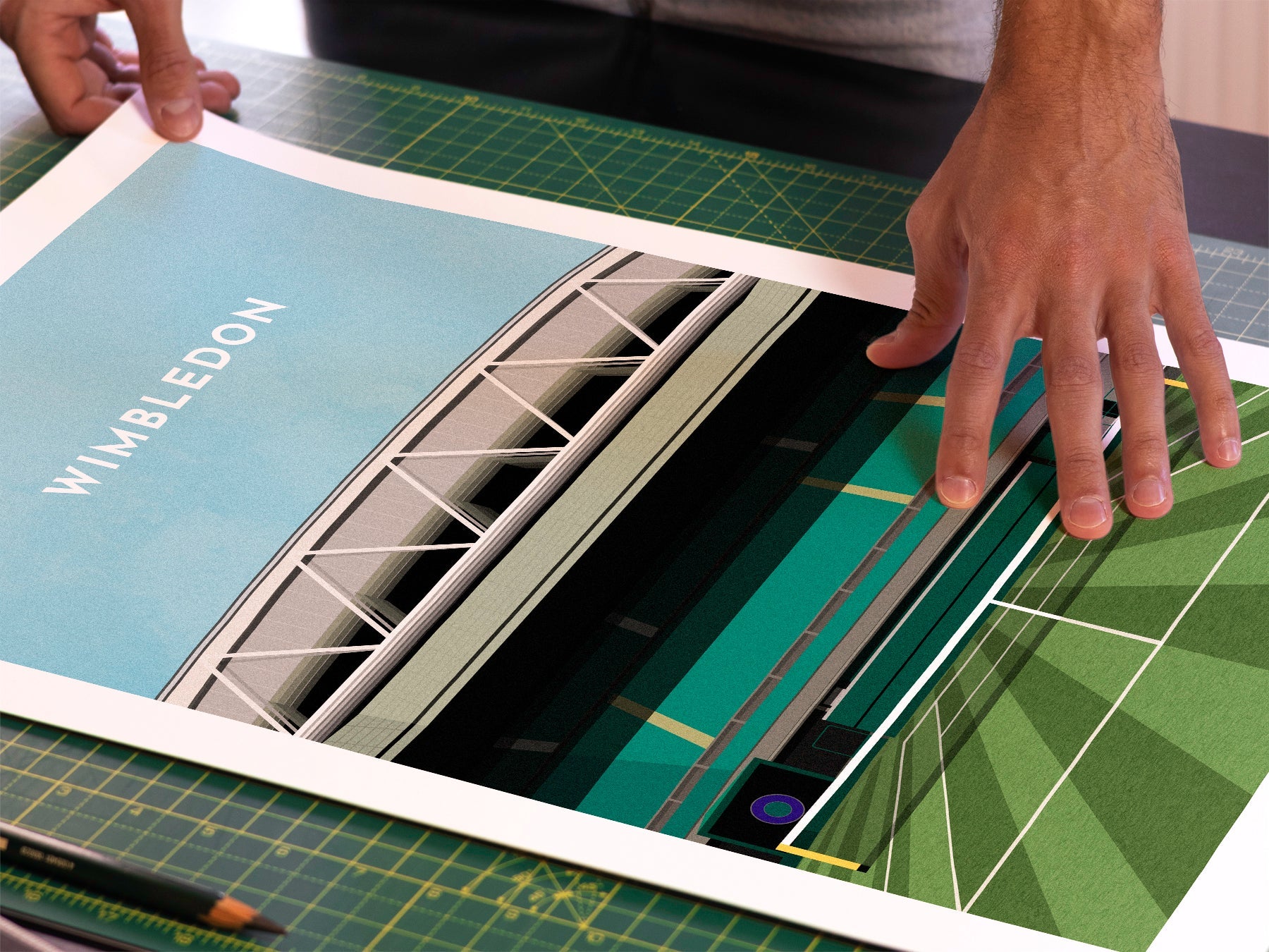 Wimbledon Tennis Centre Court Art Print Turf Football Art