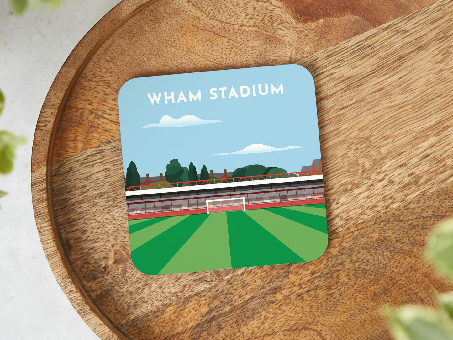 Accrington Stanley Coaster Gift with Illustration of Football Stadium, Wham Stadium, The Crown Ground, Beer Mat, Soccer Memento - Turf Football Art