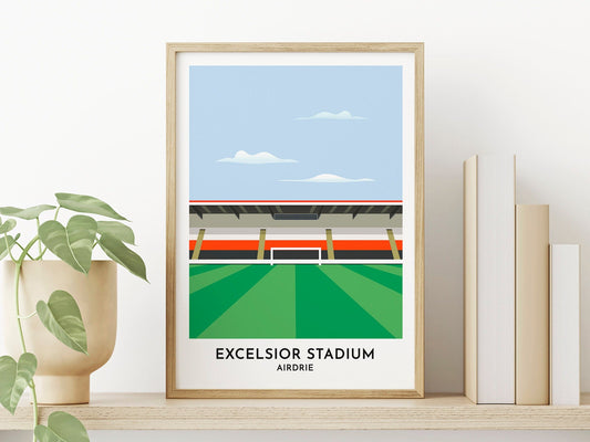 Airdrieonians - Broomfield Stadium - Airdrie fc Print - Soccer Poster - Gift for Men - 50th birthday gift - Turf Football Art