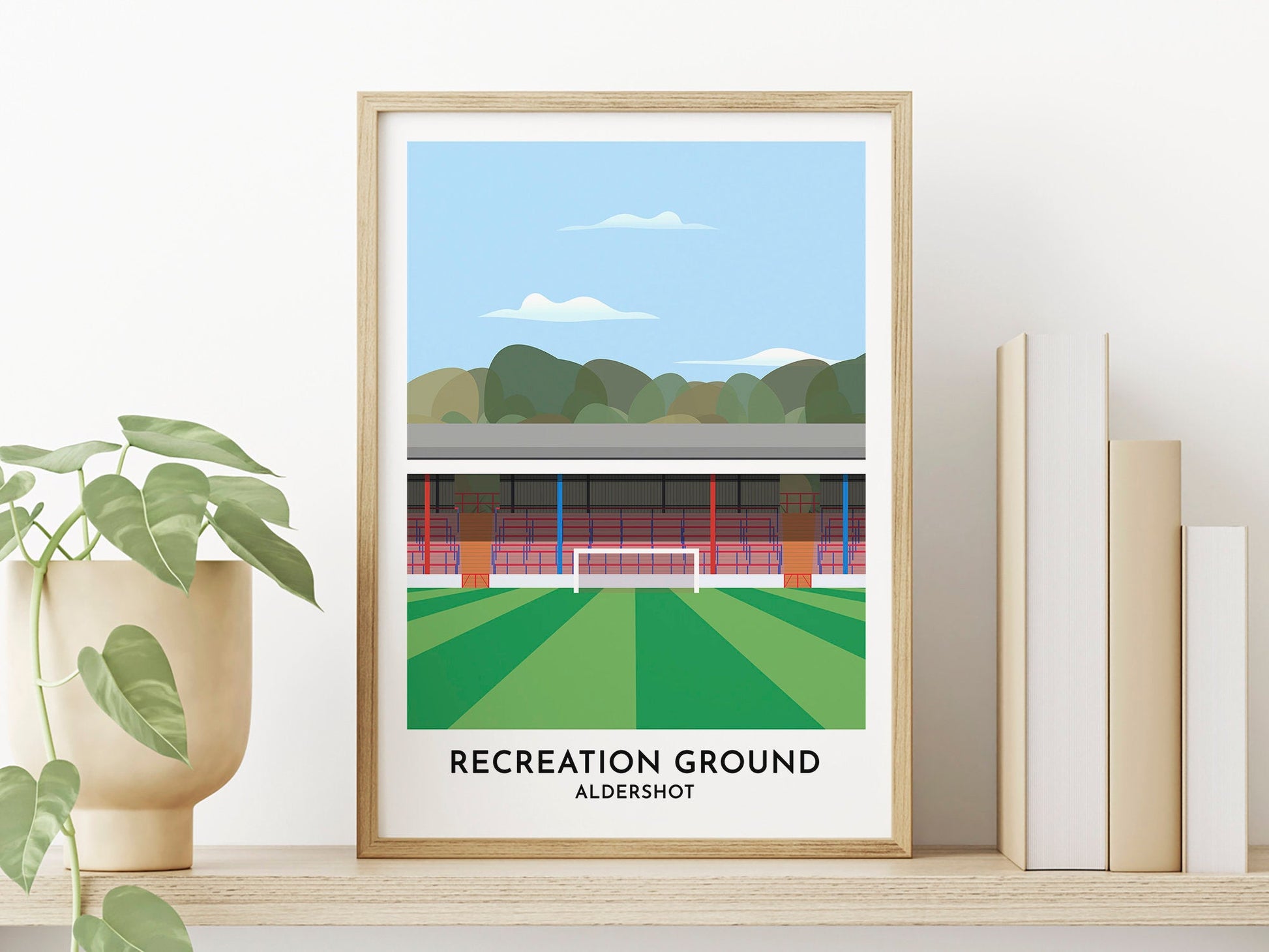 Aldershot Town fc - Recreation Ground Print - Football Poster - Retirement Gift - Illustration Print - Turf Football Art