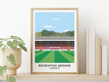 Aldershot Town fc - Recreation Ground Print - Football Poster - Retirement Gift - Illustration Print - Turf Football Art