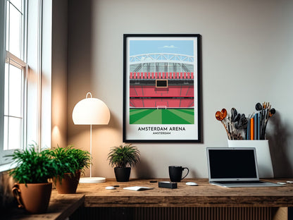Amsterdam Print - Johan Cruyff Arena Art - Football Poster - 21st Birthday Gift - Dad Gift - Turf Football Art