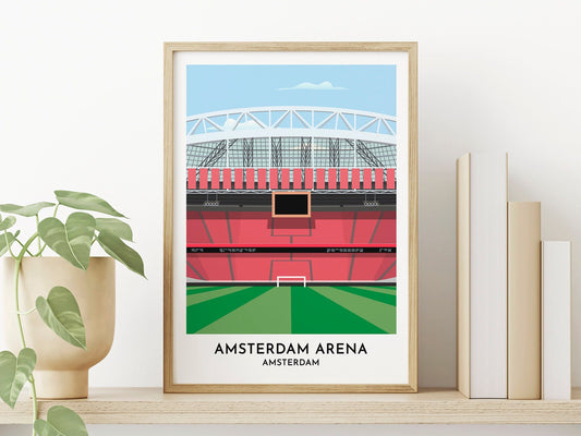 Amsterdam Print - Johan Cruyff Arena Art - Football Poster - 21st Birthday Gift - Dad Gift - Turf Football Art