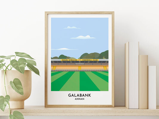 Annan Athletic - Galabank Stadium Print - Annan Poster - Football Prints - Usher Gifts - Scotland Poster - Turf Football Art