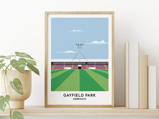 Arbroath - Gayfield Park Print - Arbroath Print - Scotland Poster - Husband Gift - Turf Football Art