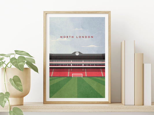 Arsenal Art Print - Highbury Stadium - Arsenal Gifts - Gift for Him - Graduation Gift - 18th Birthday Gift for Boy - Turf Football Art