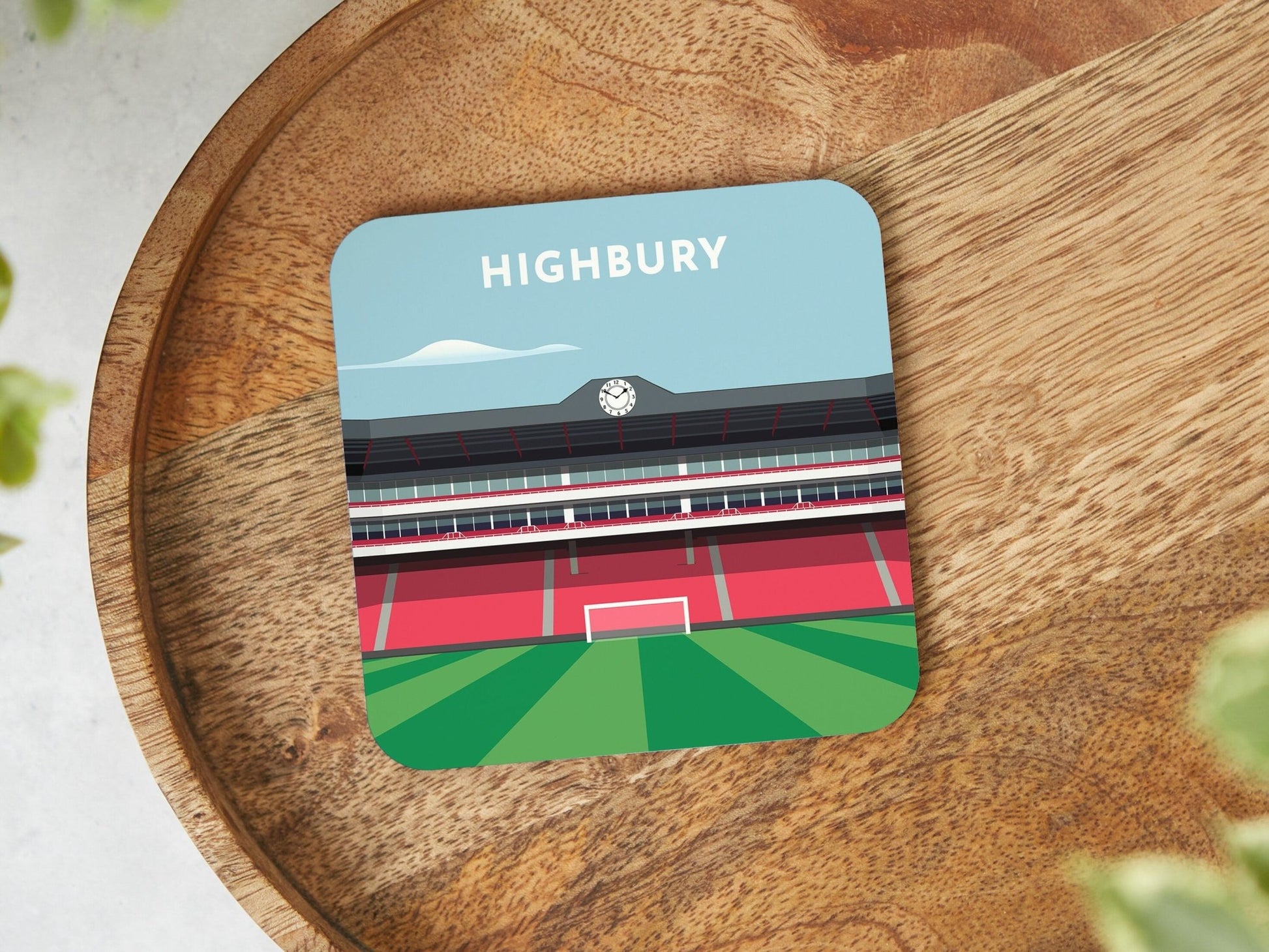 Arsenal Gifts Coaster - Highbury Stadium Drinks Coaster - Gift for Bar Pub - Last Minute Gifts - Turf Football Art