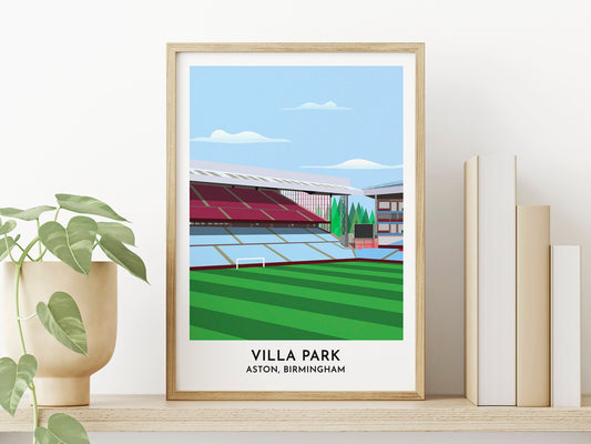Aston V - Villa Park - Birmingham Art - Villa Park Print - Wall Art - Dad Gift - Retirement Gift - Football - Turf Football Art
