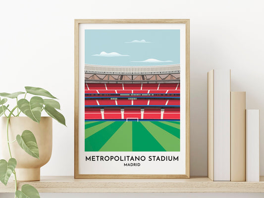 Atletico Madrid - Estadio Metropolitano Print - Spain Art - Madrid Gifts - Birthday Gift - Thank You Gifts - Turf Football Art