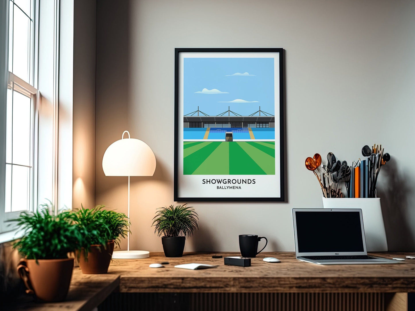 Ballymena - Showgrounds Print Gift - Ballymena United - Gift for Men - Football Print - Father in Law Gift - Turf Football Art