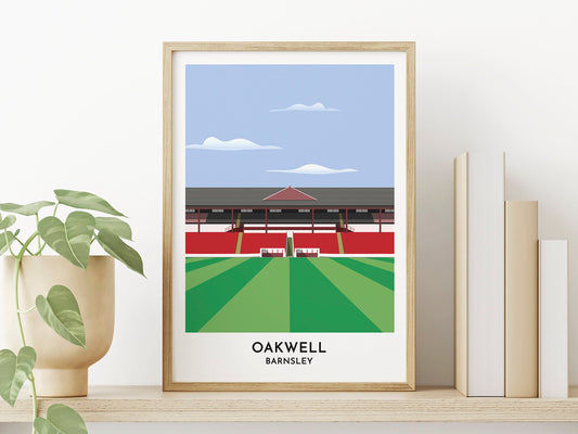 Barnsley fc - Oakwell Stadium Print - Yorkshire - Gift for men - Football Poster - Leaving Present - Turf Football Art