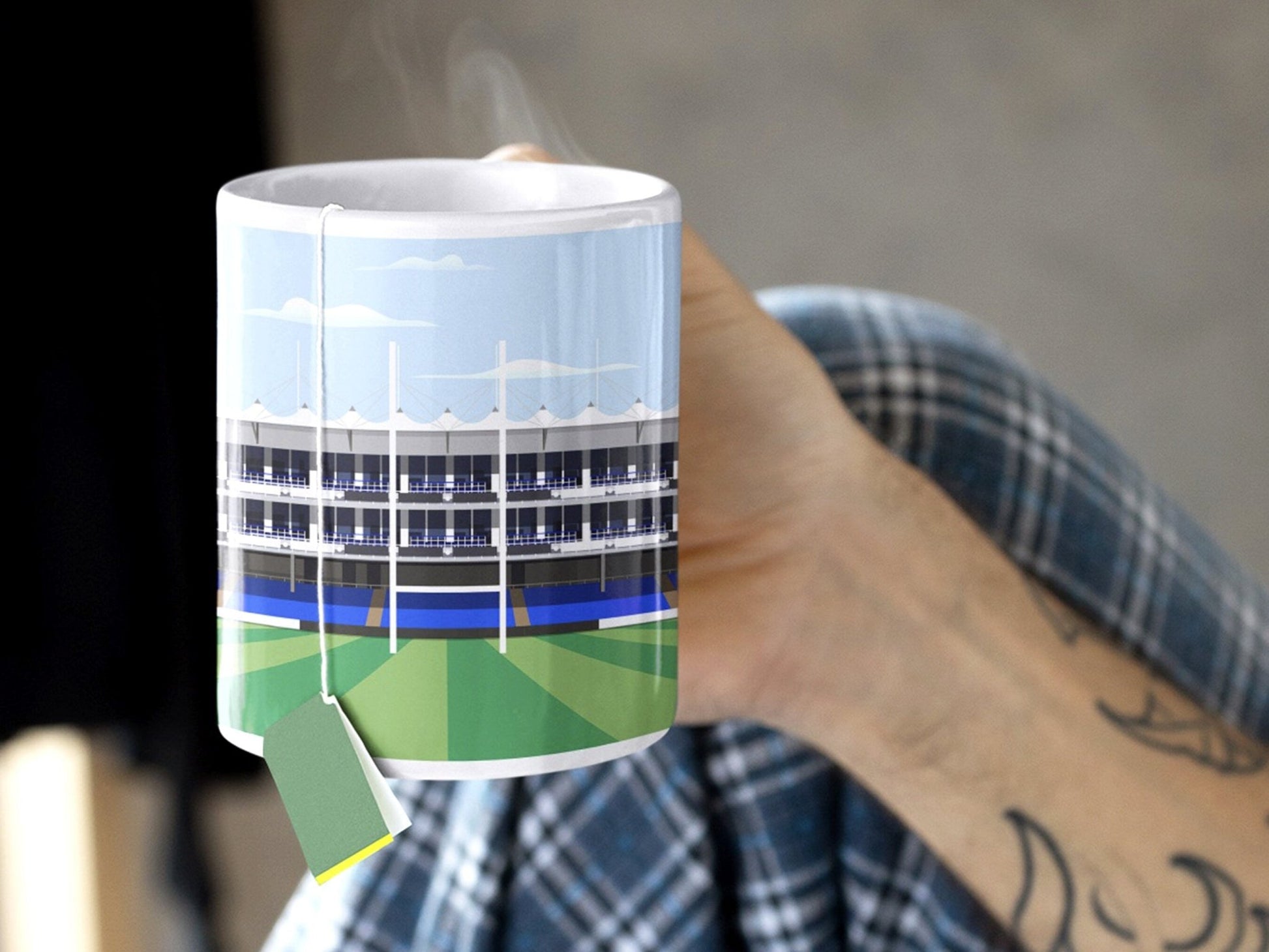 Bath Rugby Mug - The Rec Illustration - Rugby Fan Gifts - Gifts for Teachers - 60th Birthday Gift - Turf Football Art