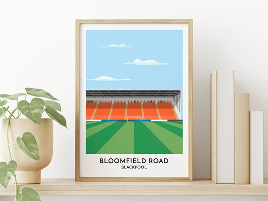 Blackpool fc Print Poster Gift - Bloomfield Road Stadium Gift - Artwork for Footy Fan - Bespoke Gift for Him Her - Turf Football Art