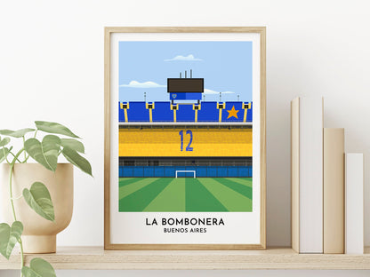 Boca Juniors - La Bombonera Print Gift - Buenos Aires Art Print - Football Poster - Gift for Him - Turf Football Art