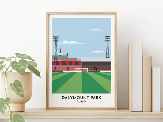 Bohemian Football Art - Dalymount Park Print Poster Gift - Gifts for Dad Mum - Dublin Friend Gift - Turf Football Art