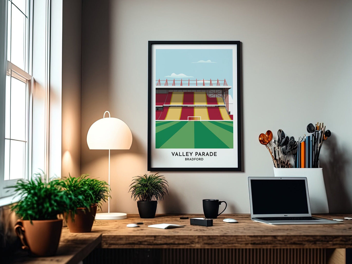 Bradford City - Valley Parade Print - Yorkshire Artwork - 40th Birthday Gift for Man - Gift for Dad - Turf Football Art