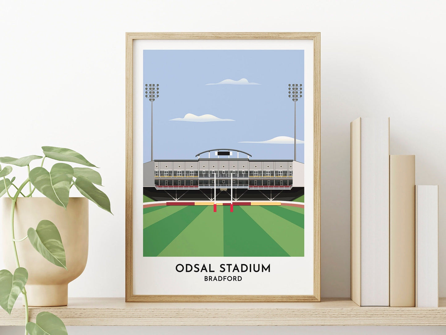 Bradford Rugby League Print Gift - Odsal Stadium Contemporary Artwork Poster - Rugby Fan Gift Idea - Turf Football Art