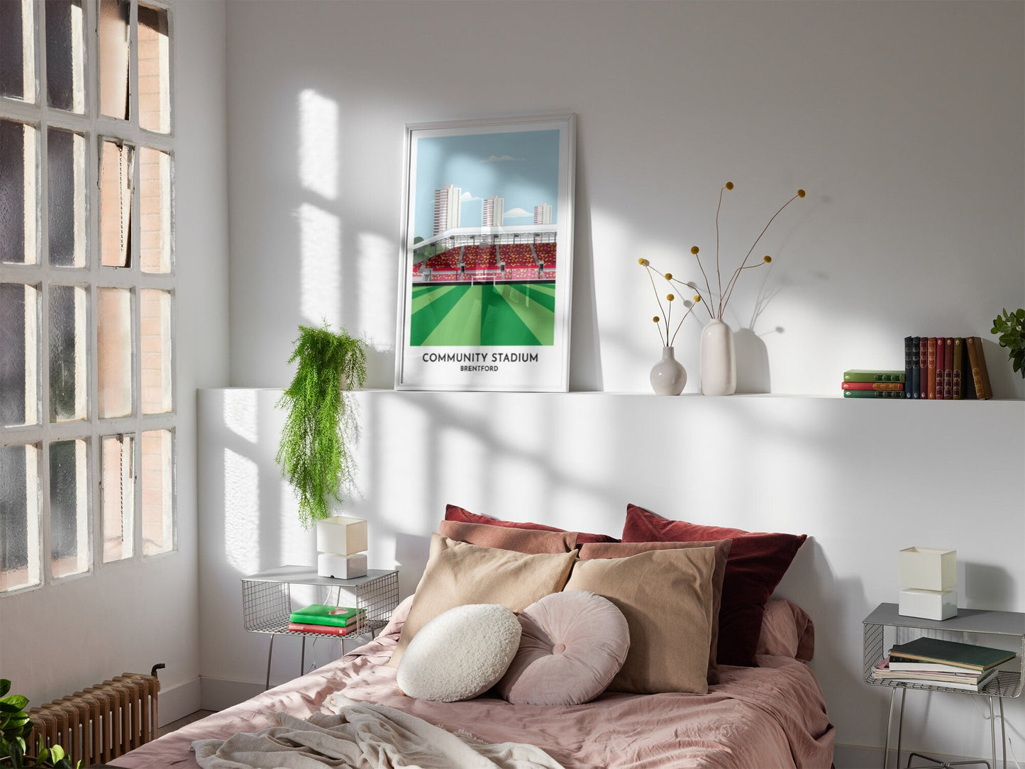 Brentford Print - Community Stadium Poster - G Tech Stadium - Gift for Him - Gift for Her - Minimalist Wall Art - Turf Football Art