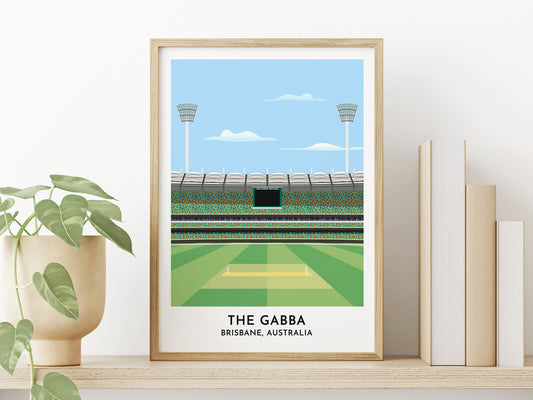 Brisbane Cricket Ground Gift - The Gabba Poster - Queensland Travel Art - Cricket Gifts - Contemporary Print - Gift for Men - Turf Football Art