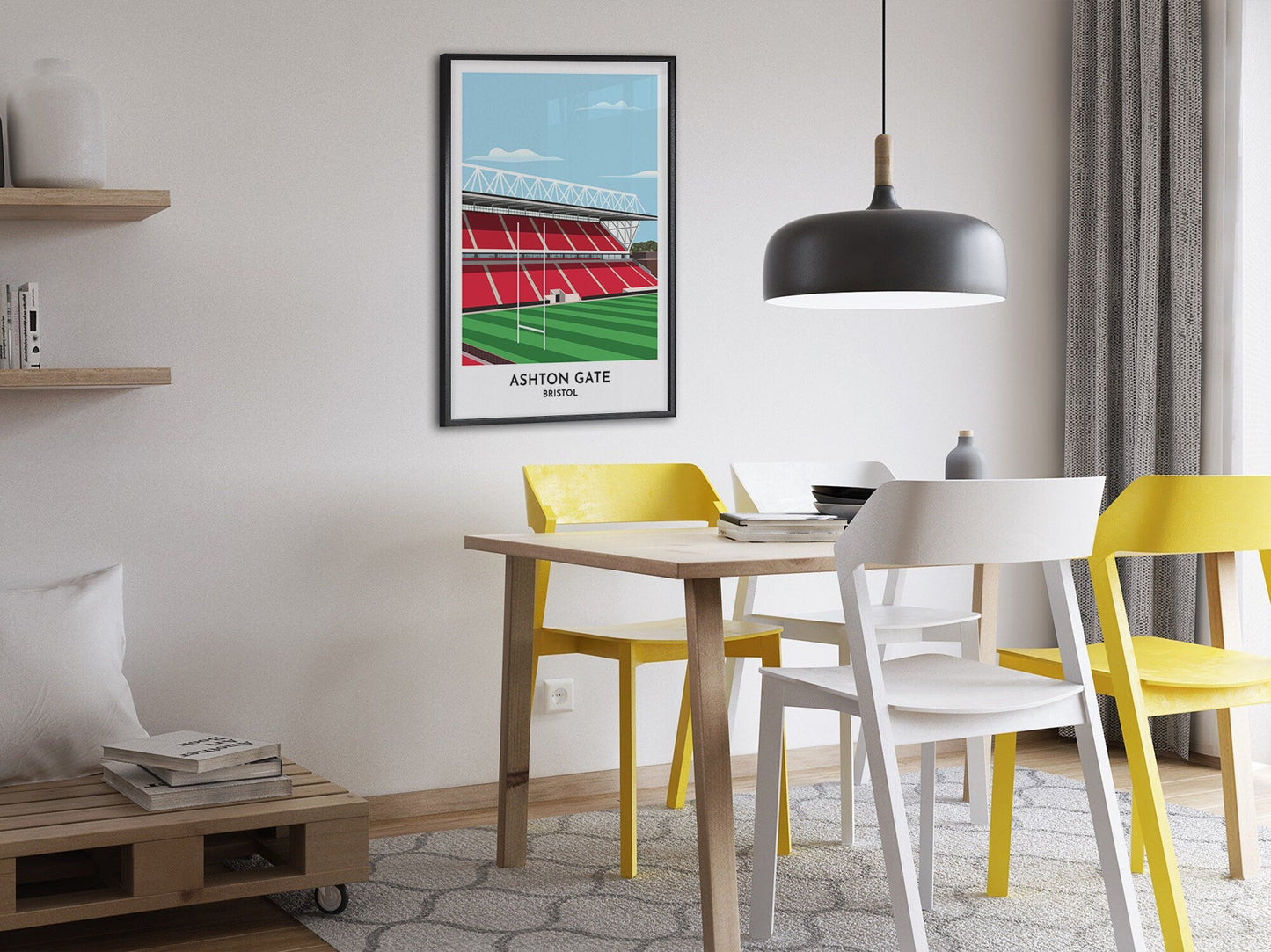 Bristol Rugby - Ashton Gate - Bears Rugby Gift - Contemporary Print - Gift for Men - Rugby Poster - Bespoke Gift for Him - Turf Football Art