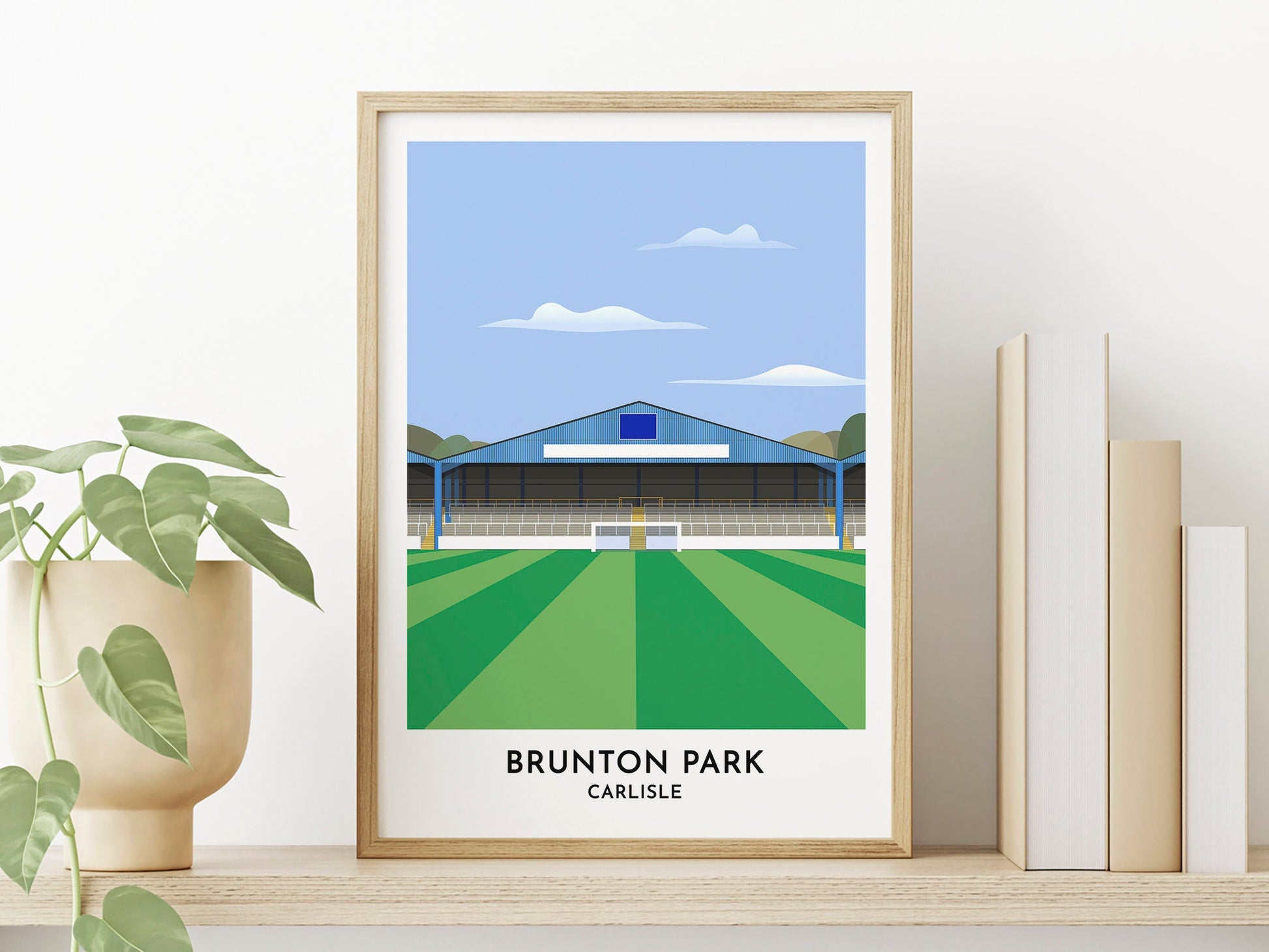 Carlisle Football Stadium Print - Brunton Park Art Poster Print - 50th Birthday Gift for Him - Art for Bar Pub - Turf Football Art