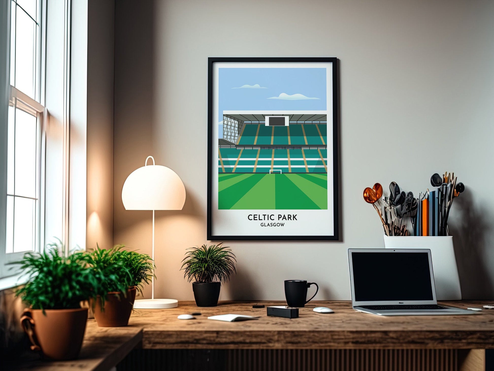 Celtic Print - Parkhead Stadium Poster - Paradise - Glasgow Art Gift - Football Print - Gift for Him - Turf Football Art