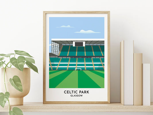 Celtic Print - Parkhead Stadium Poster - Paradise - Glasgow Art Gift - Football Print - Gift for Him - Turf Football Art