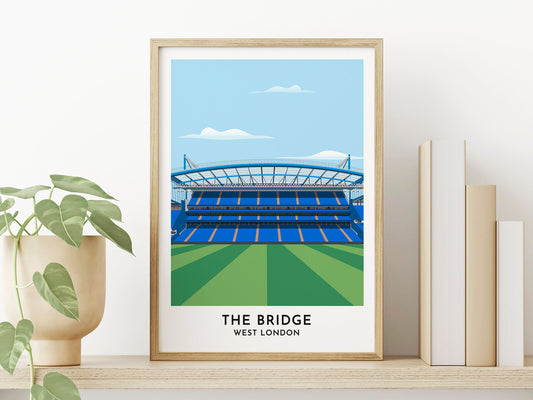 Chelsea Print Gift - The Bridge Poster - West London - Travel Art London - Gift for Him - Football Poster - Turf Football Art