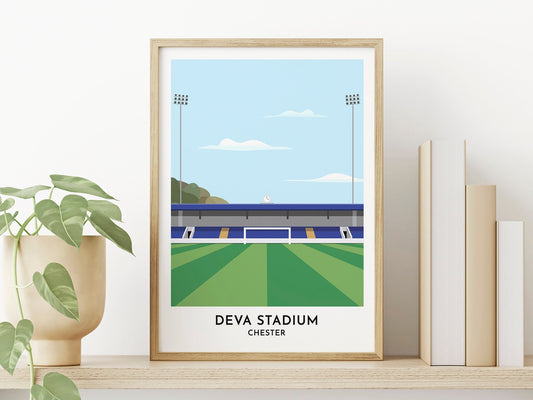 Chester Football Art - Deva Stadium Illustration Print - Football Poster - Gift for Him - Turf Football Art