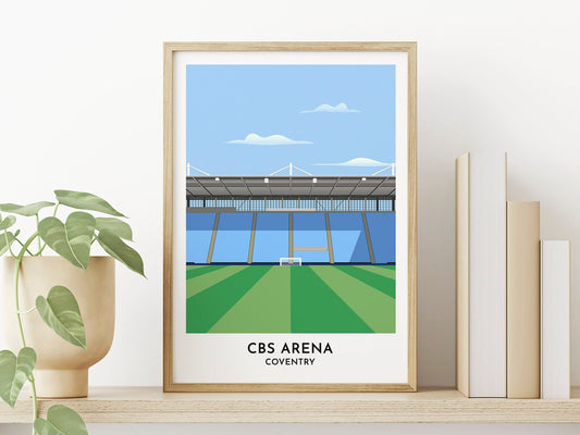 Coventry City Football Gift Idea - CBS Arena Art Print - Football Poster - 30th Birthday Gift for Him - Turf Football Art