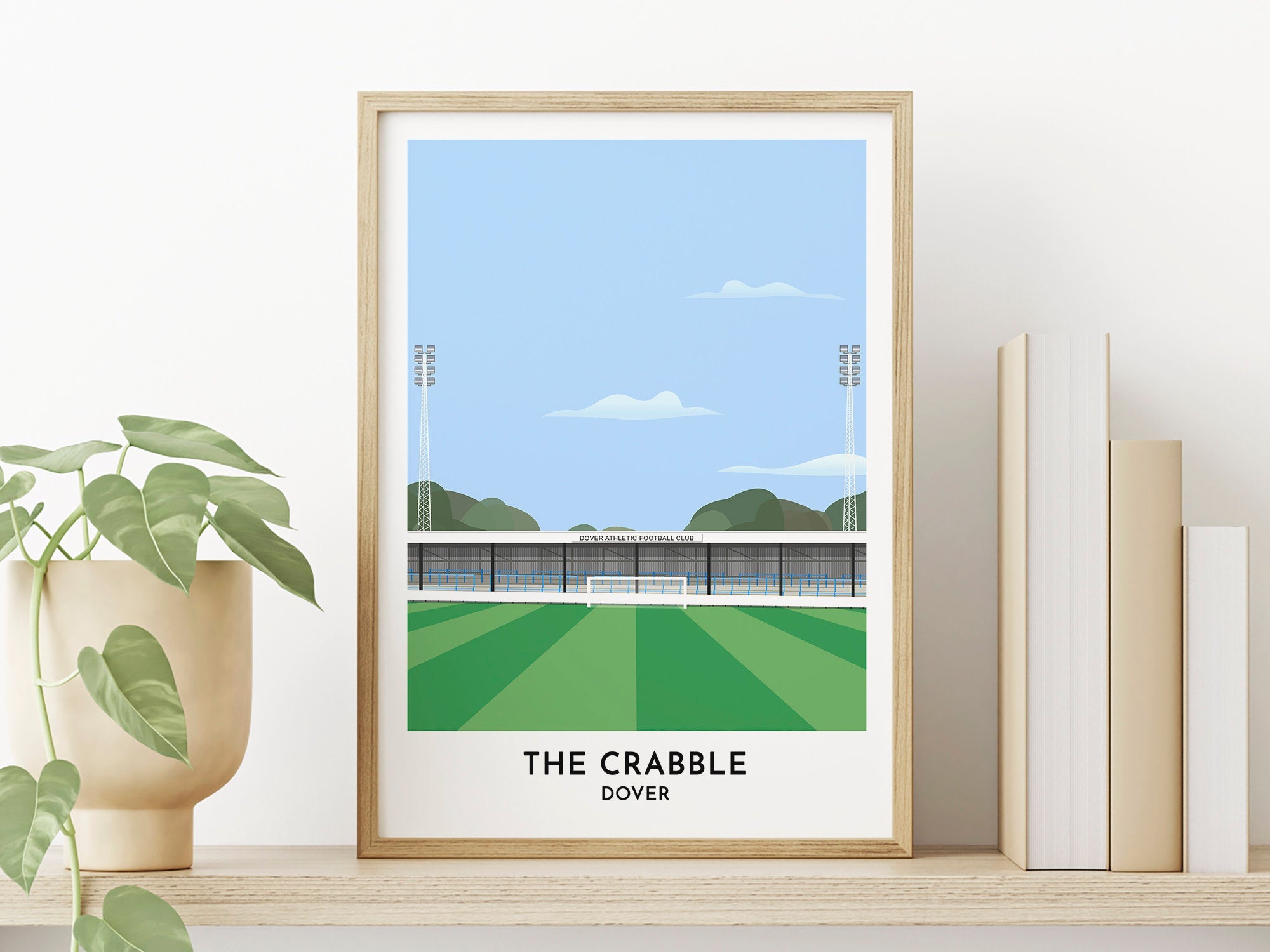 Store Dover Athletic, Crabble Stadium Framed, High Quality Football Memorabilia Giclee Art Print. Ideal Gift For Any Dover Supporter.