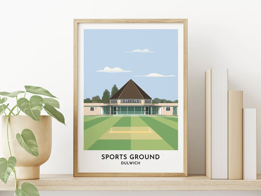 Dulwich Cricket Print - Dulwich Sports Ground Art Poster - Home Office Wall Decor - 30th Birthday Gift for Men Women - Turf Football Art