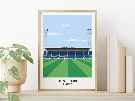 Dundee FC Football Ground Dens Park, Stadium Artwork Print Gift, Best Gifts for Scottish Football Fans - Turf Football Art