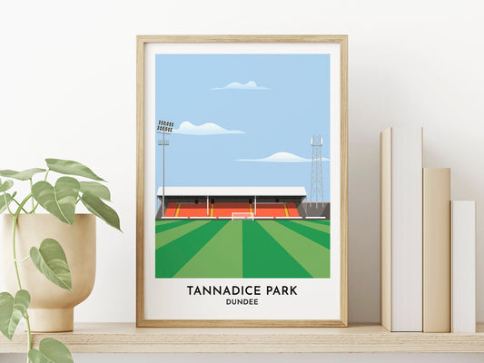 Dundee United Gifts, Tannadice Park Illustrated Digital Print, Sports Gifts for Him or Her - Turf Football Art