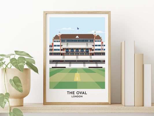 England Cricket - The Oval Cricket Ground Print - Surrey County Cricket - Gift for Him - Cricket Gifts - Turf Football Art