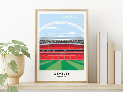 England Football - Wembley Stadium - Contemporary Print - Football Poster - Gift for Him - Gift for Her - Turf Football Art