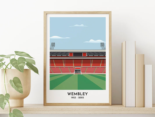 England Old Wembley Stadium Football Poster, Minimalist Art Print for Soccer Fans, Unique Grandad Present Idea - Turf Football Art