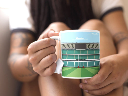 England Rugby Gift - Twickenham Mug - Rugby Gifts - Unique Birthday Present - 50th Birthday Gift for Him Her - Turf Football Art