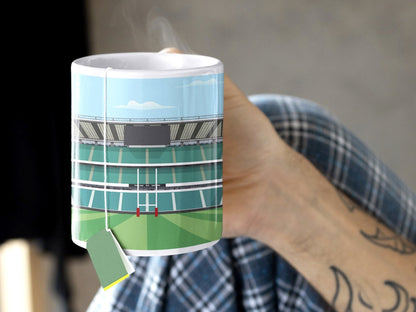 England Rugby Gift - Twickenham Mug - Rugby Gifts - Unique Birthday Present - 50th Birthday Gift for Him Her - Turf Football Art