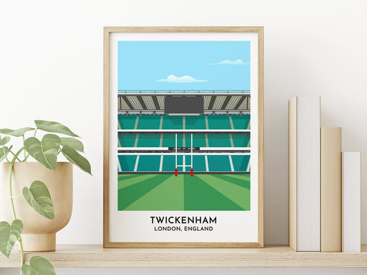 England - Twickenham Stadium Print - Rugby Stadium Art - Gift for Rugby Fan - Gift for Him - Turf Football Art
