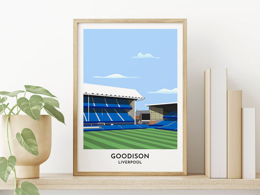 Everton Print - Goodison Stadium Poster - Football Poster - 40th Birthday Gift for Man - Gift for Her - Turf Football Art