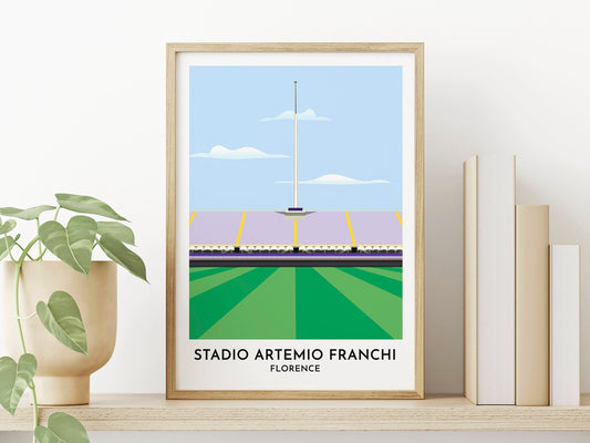 Fiorentina Art Print - Stadio Artemio Franchi Digital Art Poster - Italy Football Gift - 30th Birthday Gift for Friend - New Home Gift - Turf Football Art