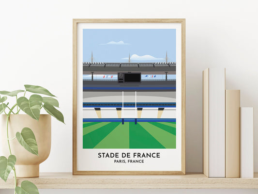 France Rugby Print - Stade de France Poster - French Rugby Gift - Gift for Him - Affiche Rugby - Turf Football Art