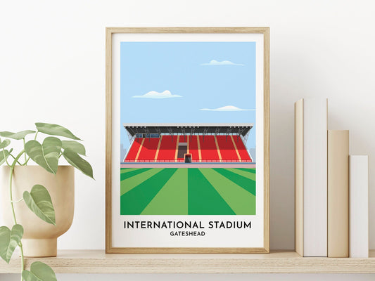 Gateshead Football Present - International Stadium Print Illustration - Football Poster - Father in Law Gift - Turf Football Art