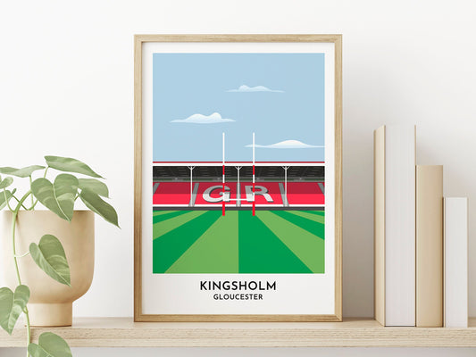 Gloucester Rugby - Kingsholm Stadium Print - Gloucester Contemporary Print - Gift for Men - Gift for Her - Turf Football Art
