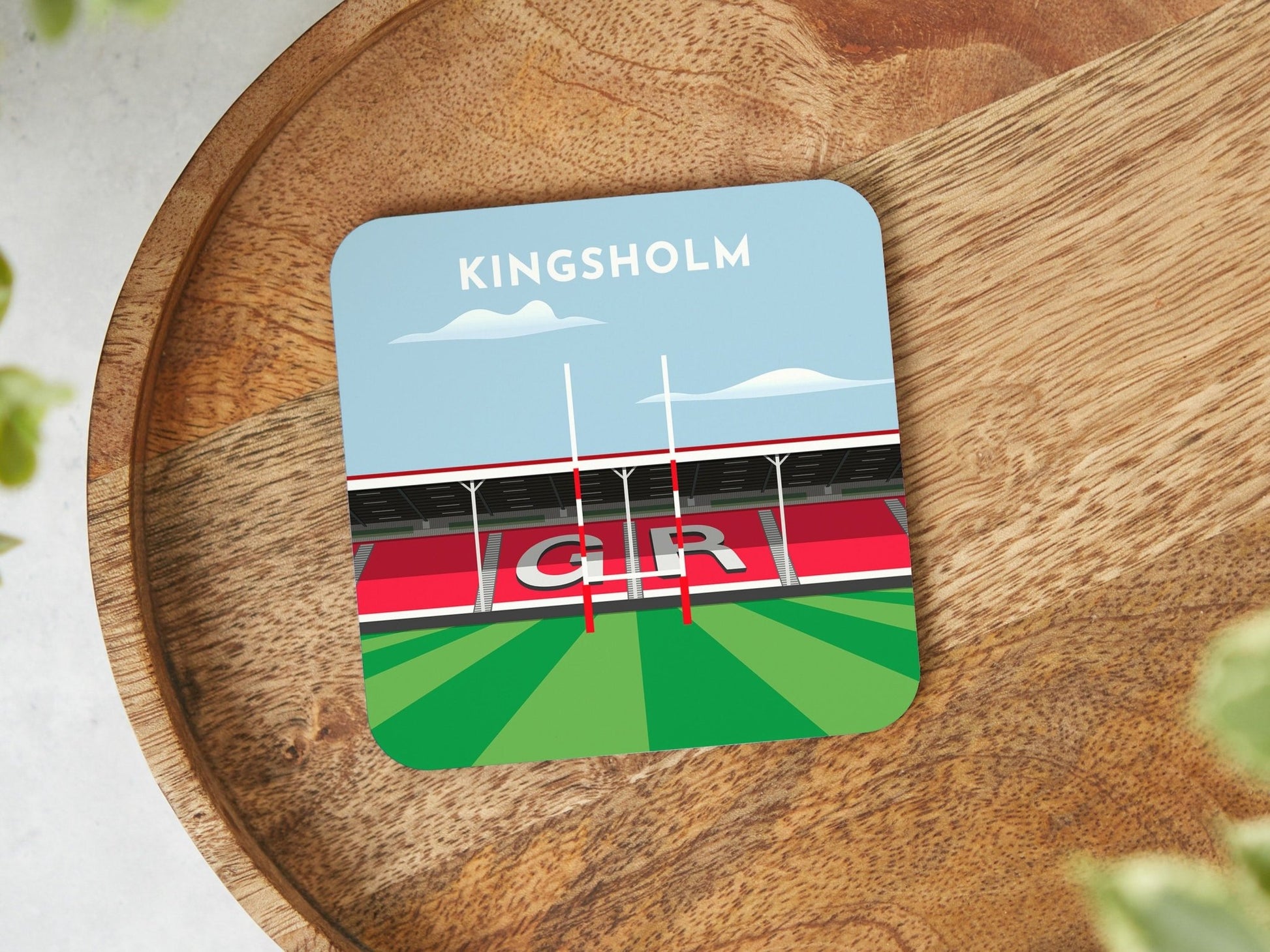 Gloucester Rugby Stadium Coaster - Kingsholm Ground Colourful Beer Mat - Rugger Fan Retro Drinksware - Unique Trendy Sports Pub Decor - Turf Football Art